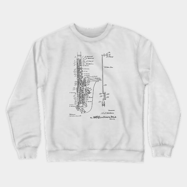 Musical Instrument vintage Patent Drawing Crewneck Sweatshirt by skstring